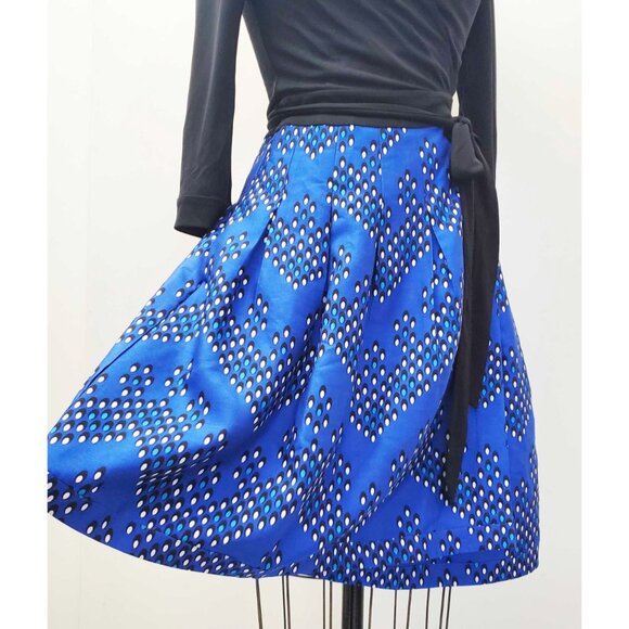 Diane Von Furstenberg DVF Womens Blue Black Jewel Wrap Dress 6 - Picture 8 of 11